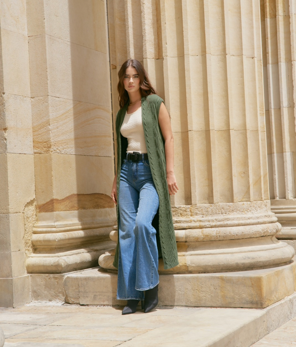 KYOTO LONG VEST GREEN