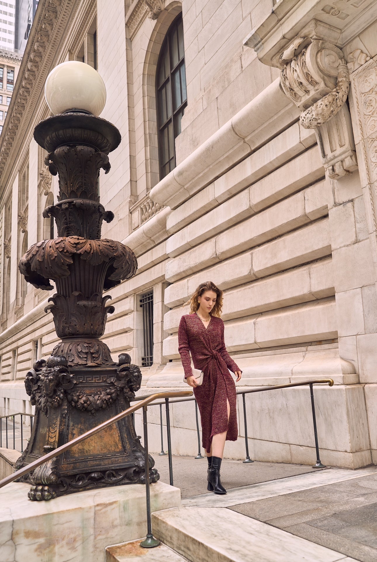 MAREA BURGUNDY-GOLD DRESS