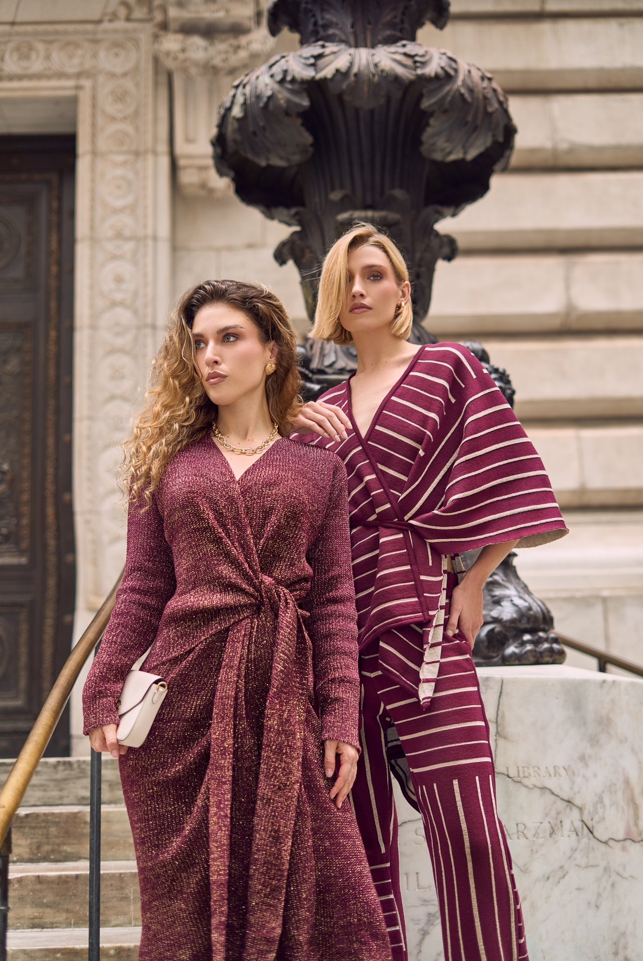 MAREA BURGUNDY-GOLD DRESS