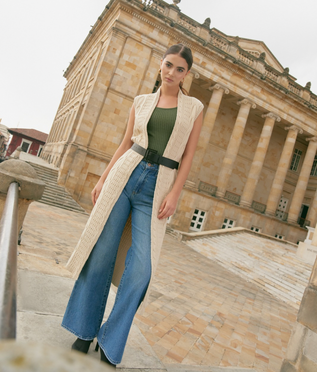 KYOTO LONG VEST SAND